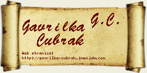 Gavrilka Čubrak vizit kartica